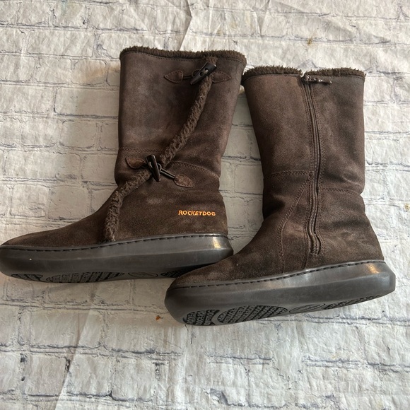 ROCKETDOG CHOCOLATE BROWN SUEDE ZIP UP BOOTS WOMEN’S SIZE 8 BOHEMIAN STYLE - Picture 9 of 12